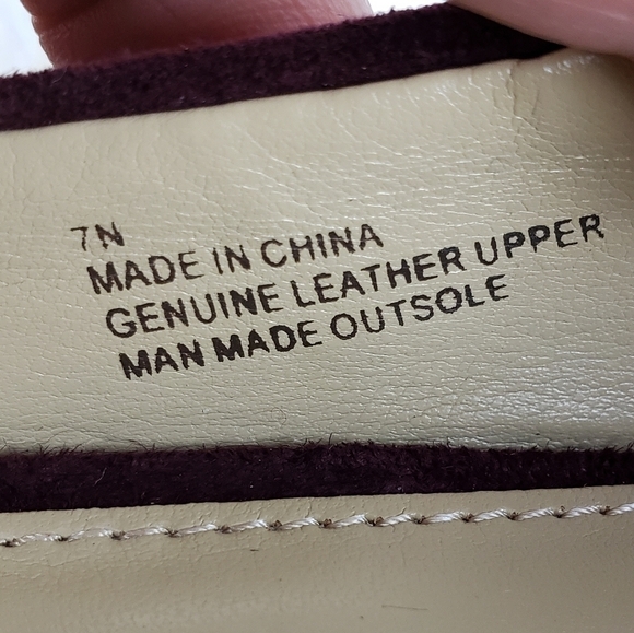 Talbots‎ Burgundy Platform Wedges Suede Sz 7 NARROW - Picture 7 of 7